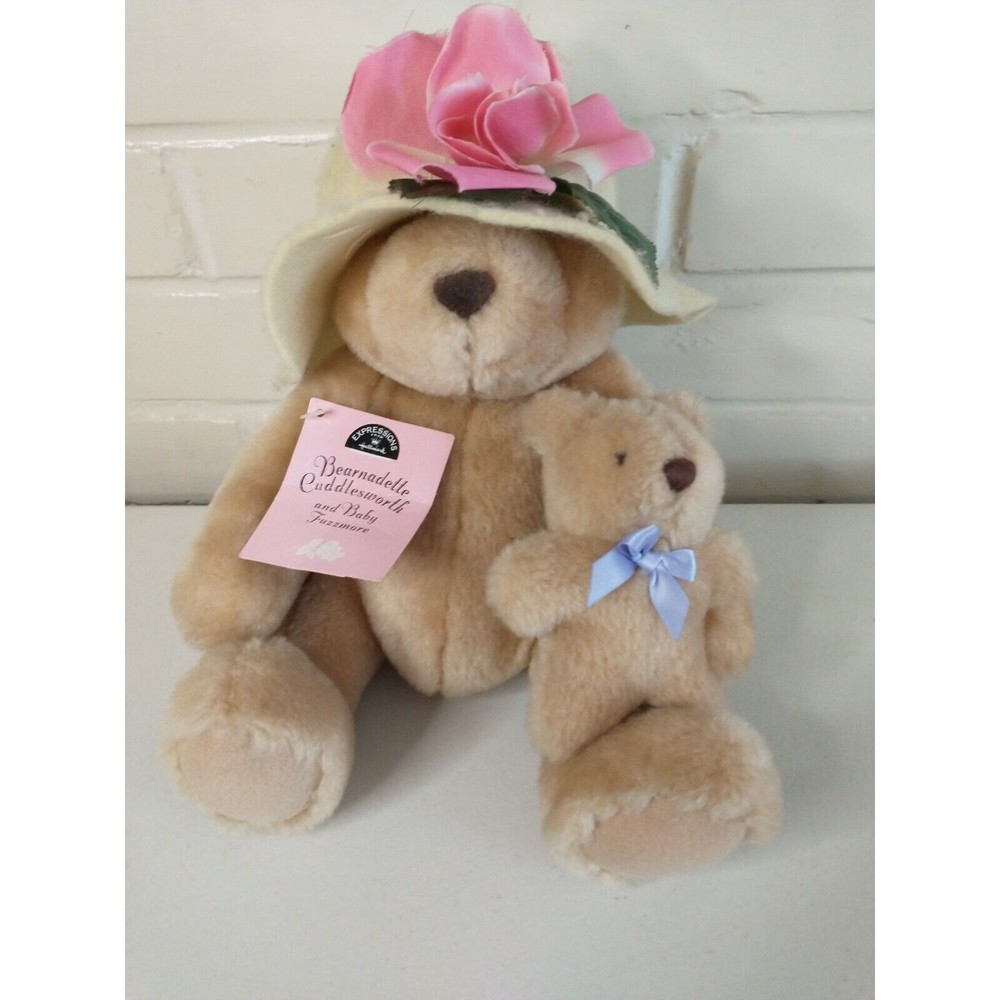 Hallmark Bearnadette Cuddlesworth Stuffed Bears & Baby Fuzzmore 10"